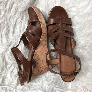 Franco Sarto Brown Wedge Sandals